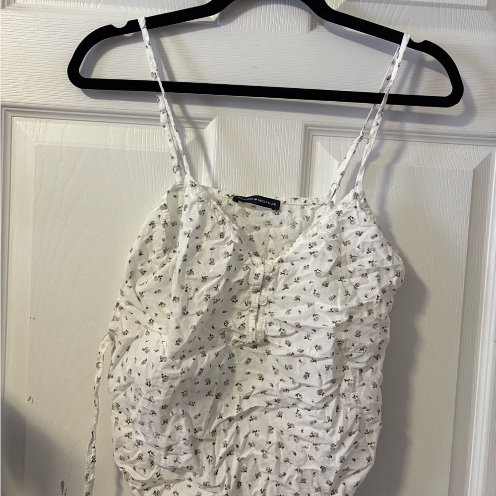 Brandy Melville White Floral Camisole